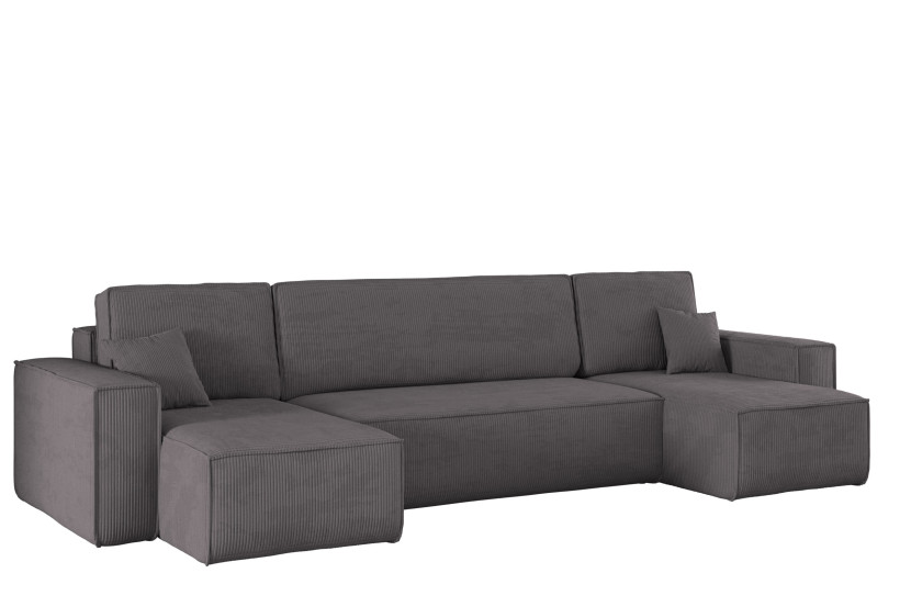 Sofa w kształcie U BEST narożnik, tkanina Poso Ciemnoszary 525367