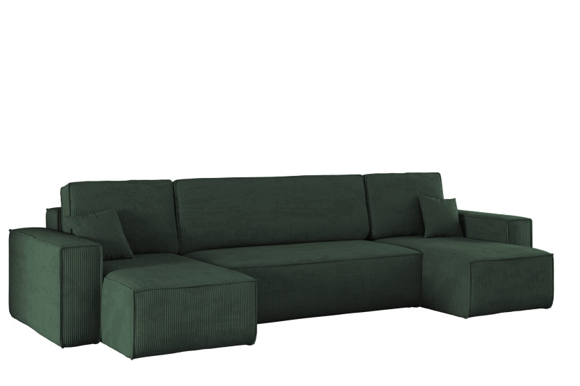 Sofa w kształcie U BEST narożnik, tkanina Poso Ciemnozielony 525368