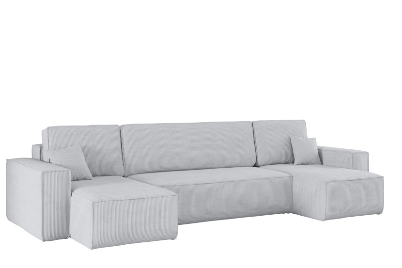 Sofa w kształcie U BEST narożnik, tkanina Poso Jasnoszary 525371