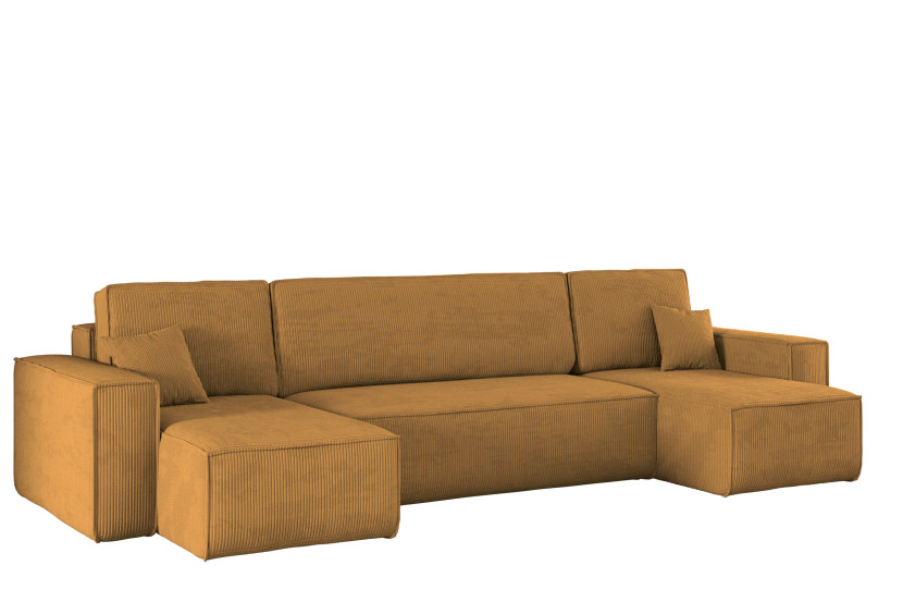 Sofa w kształcie U BEST narożnik, tkanina Poso Musztardowy 525359