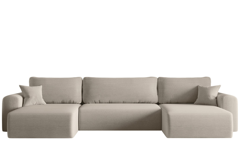 Sofa w kształcie U CAPRI narożnik, tkanina Poso, wiele kolorów Beżowy 648878