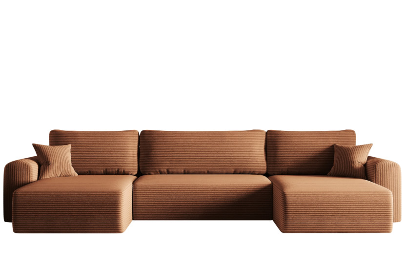 Sofa w kształcie U CAPRI narożnik, tkanina Poso, wiele kolorów Ceglany 648982