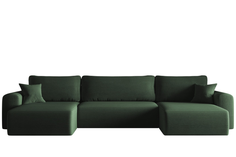 Sofa w kształcie U CAPRI narożnik tkanina Poso, wiele kolorów Ciemnozielony 648947