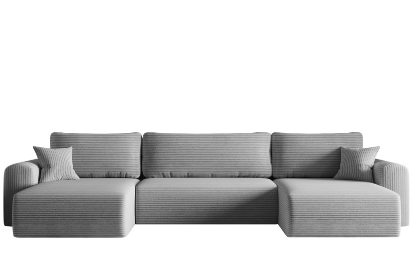 Sofa w kształcie U CAPRI narożnik, tkanina Poso, wiele kolorów Jasnoszary 648823