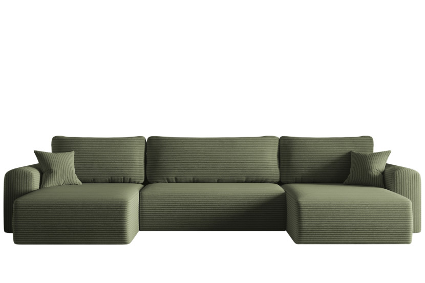 Sofa w kształcie U CAPRI narożnik, tkanina Poso, wiele kolorów Jasnozielony 649615