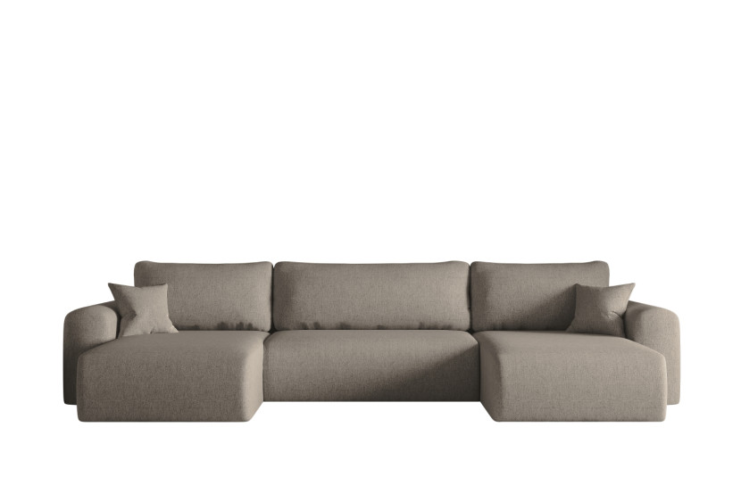 Sofa w kształcie U CAPRI narożnik, tkanina Verita, Ciemnobeżowy 648877