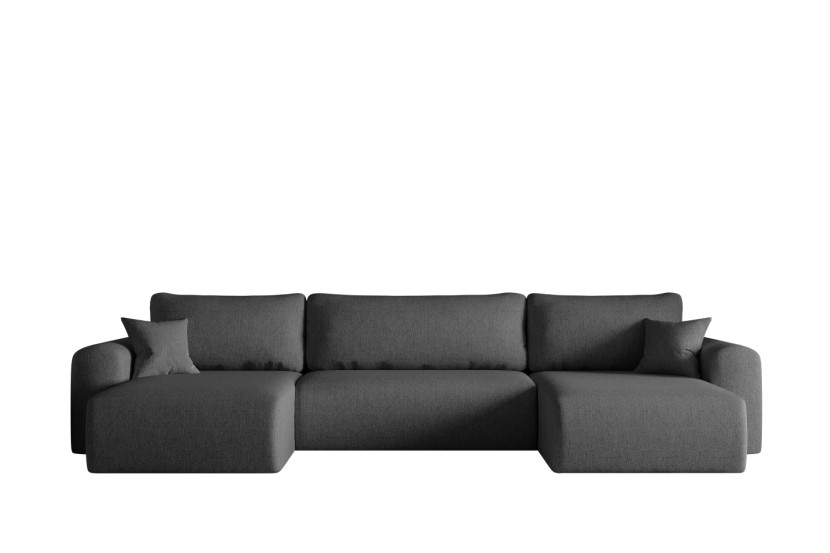 Sofa w kształcie U CAPRI narożnik, tkanina Verita, Stalowy 648833