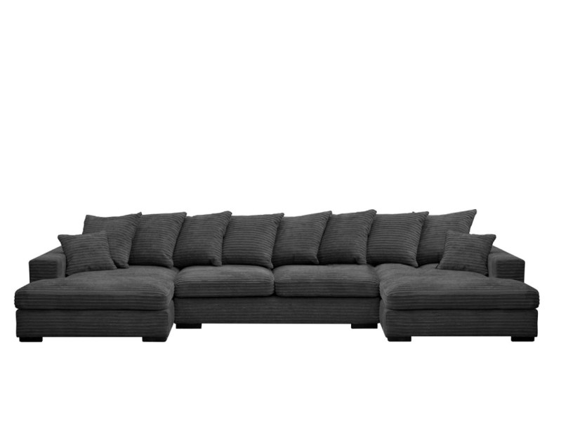 Sofa w kształcie U GABON narożnik, tkanina Zoom, Grafitowy 649613