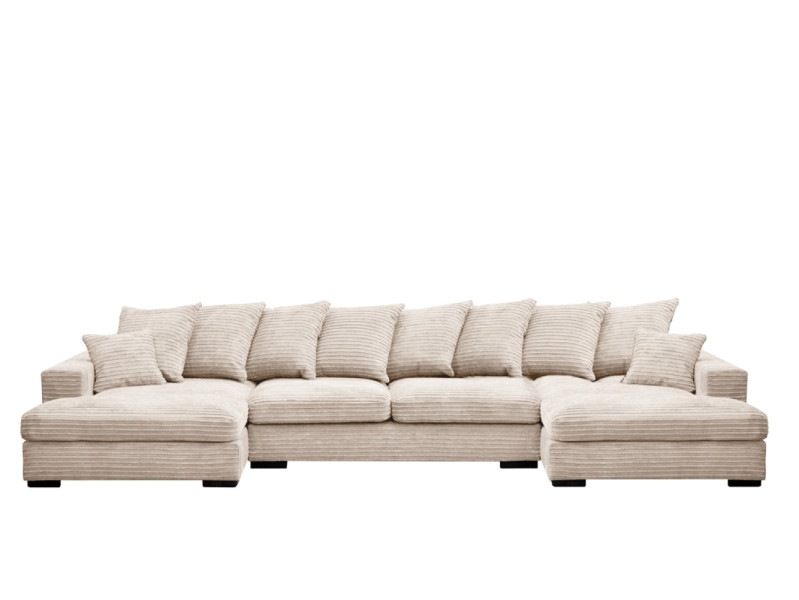 Sofa w kształcie U GABON narożnik, tkanina Zoom, Kremowy 648945