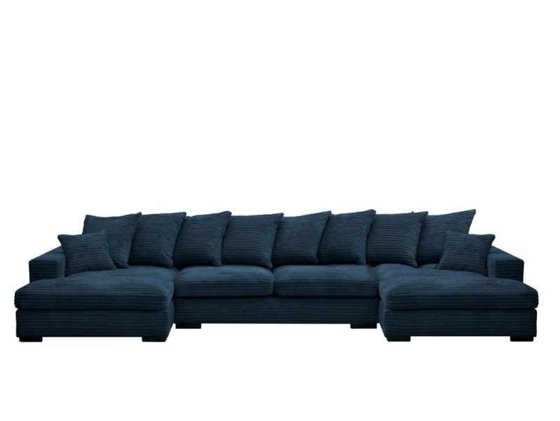 Sofa w kształcie U GABON narożnik, tkanina Zoom, Niebieski 648973