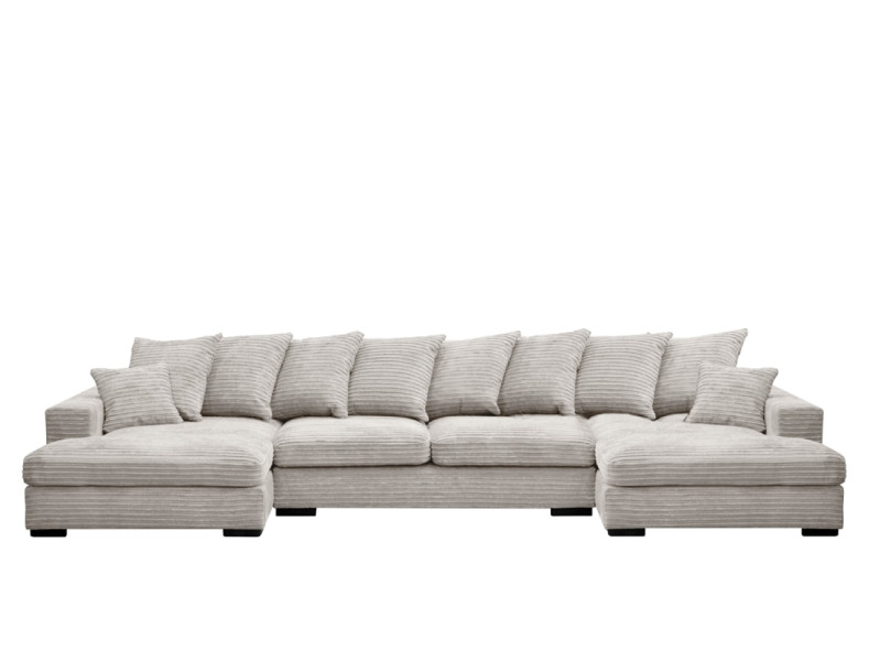 Sofa w kształcie U GABON narożnik, tkanina Zoom, Perłowy 649632