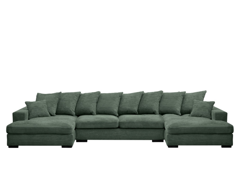 Sofa w kształcie U GABON narożnik, tkanina Zoom, Zielony 648933