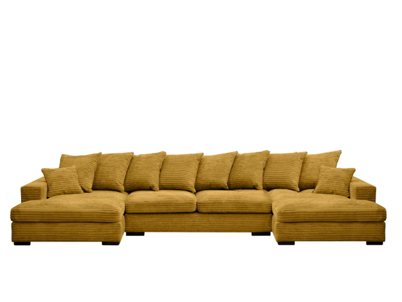 Sofa w kształcie U GABON narożnik, tkanina Zoom, Żółty 649625