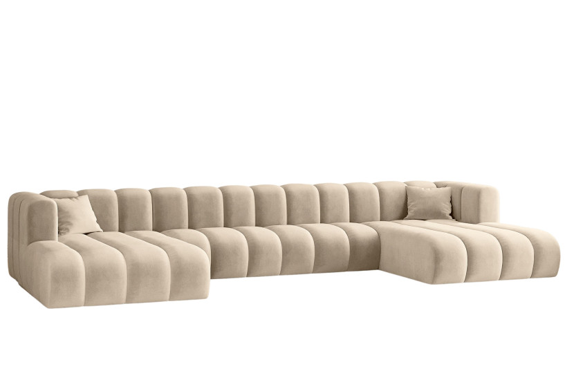 Sofa w kształcie U, Grand U XL modułowa z tkaniny Salvador Beżowy 636837