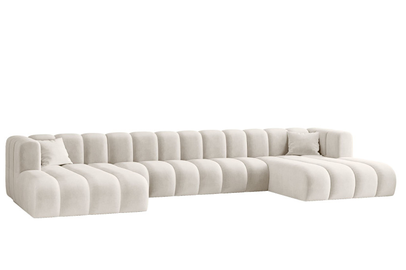 Sofa w kształcie U, Grand U XL modułowa z tkaniny Salvador Jasnoszary 636856