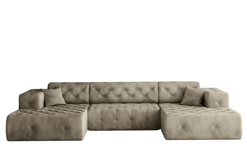 Sofa w kształcie U LUX narożnik, tkanina Whisper, Kremowy 715385