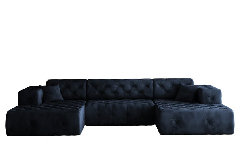 Sofa w kształcie U LUX narożnik, tkanina Whisper, Niebieski 741162
