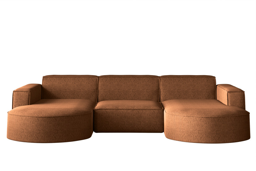 Sofa w kształcie U MODENA narożnik, tkanina Verita Miedziany 509584