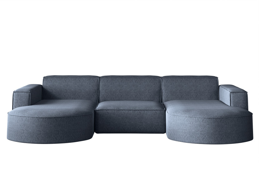 Sofa w kształcie U MODENA narożnik, tkanina Verita Morski 509566