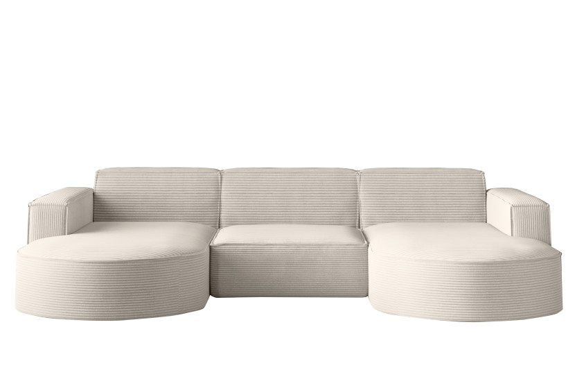 Sofa w kształcie U MODENA, tkanina Poso, Ecru 763785