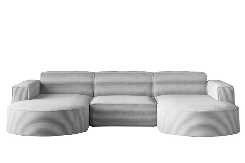 Sofa w kształcie U MODENA, tkanina Poso, Jasnoszary 763775