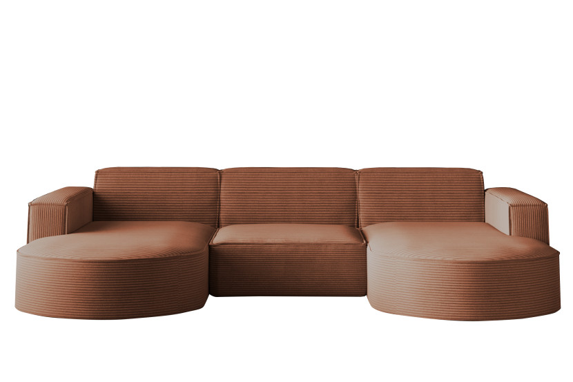 Sofa w kształcie U MODENA, tkanina Poso, Miedziany 763787