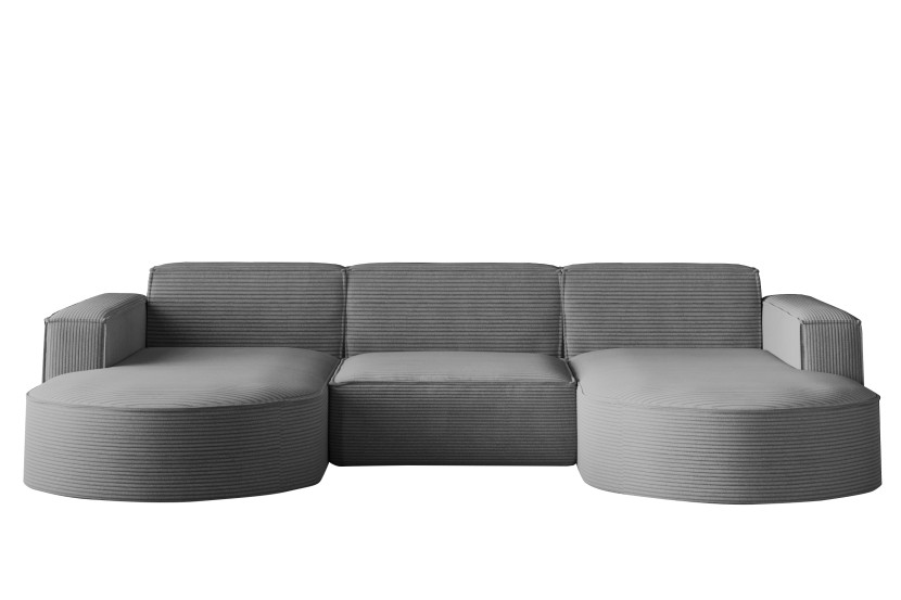 Sofa w kształcie U MODENA, tkanina Poso, Srebrny 763774