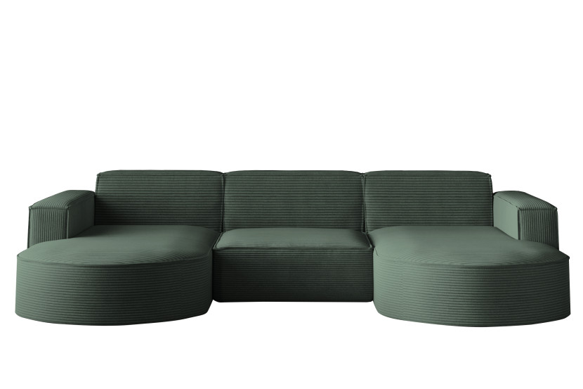 Sofa w kształcie U MODENA, tkanina Poso, Zielony 763784