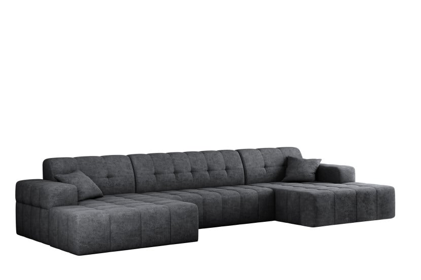 Sofa w kształcie U NIMES narożnik, tkanina Perfect Harmony, Ciemnoszary 679791