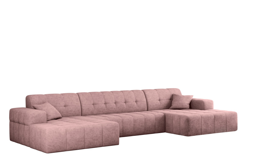 Sofa w kształcie U NIMES narożnik, tkanina Perfect Harmony, Różowy 679808