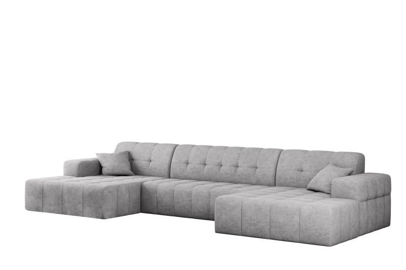 Sofa w kształcie U NIMES narożnik, tkanina Perfect Harmony, Szary 679779