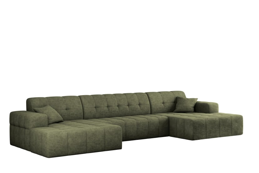 Sofa w kształcie U NIMES narożnik, tkanina Perfect Harmony, Zielony 679780