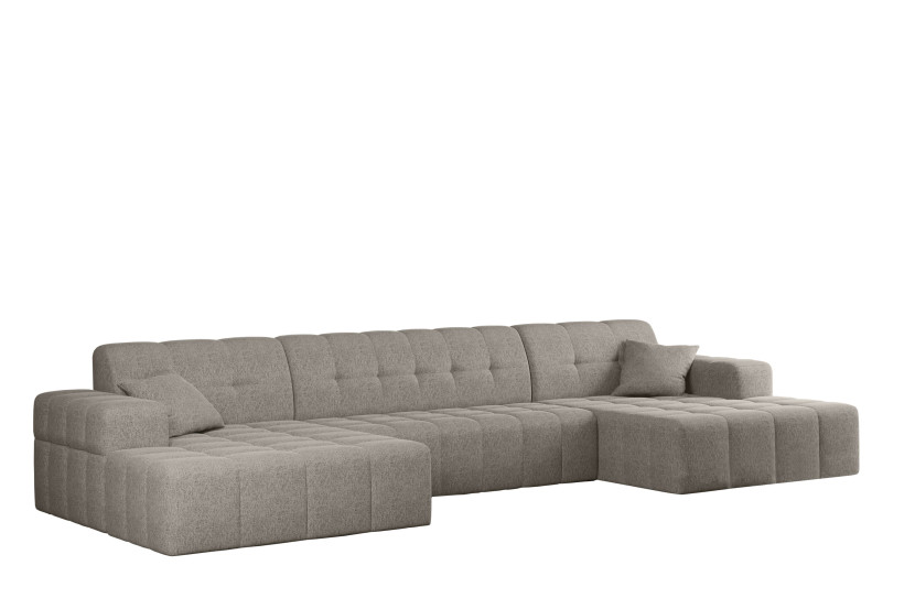 Sofa w kształcie U NIMES narożnik, tkanina Verita Ciepły beż 662964