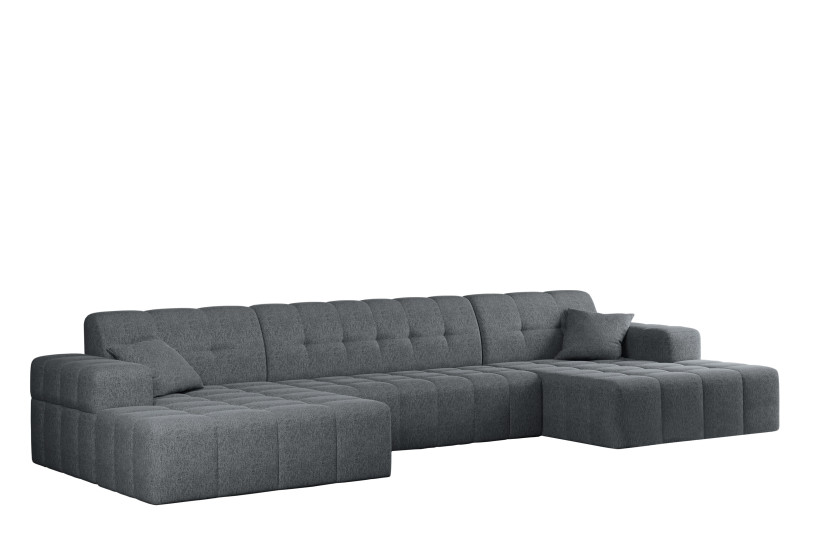 Sofa w kształcie U NIMES narożnik, tkanina Verita Stalowy 662948
