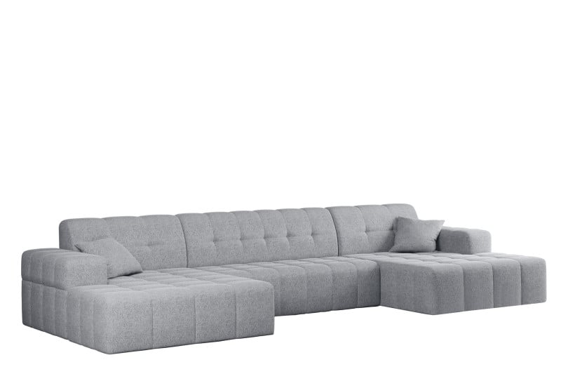 Sofa w kształcie U NIMES narożnik, tkanina Verita Szary 662966