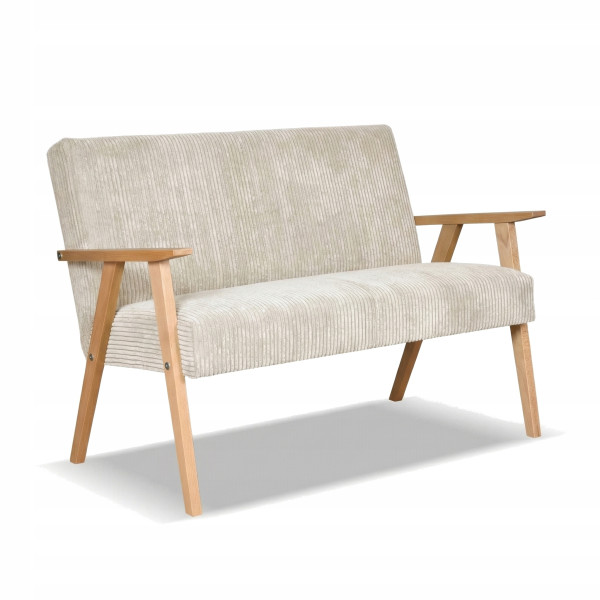 Sofa w stylu PRL retro vintage SOLER Family Meble beżowy sztruks Anafi 867395