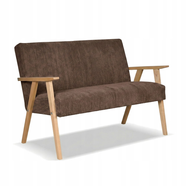 Sofa w stylu PRL retro vintage SOLER Family Meble brązowy sztruks Anafi 867388