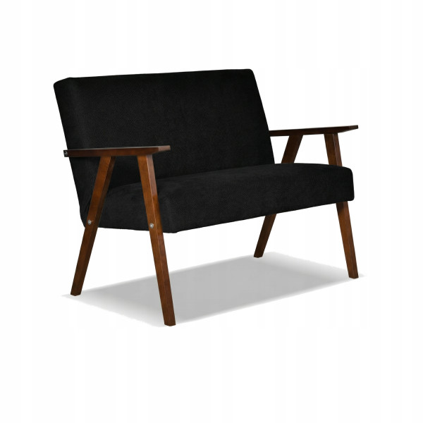 Sofa w stylu PRL retro vintage SOLER Family Meble czarny welur Angel 867409