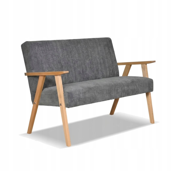 Sofa w stylu PRL retro vintage SOLER Family Meble grafitowy sztruks Anafi 867404