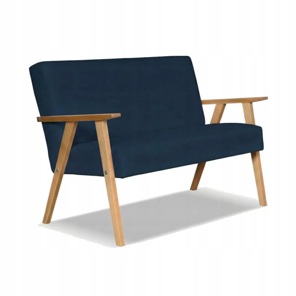 Sofa w stylu PRL retro vintage SOLER Family Meble granatowy welur Hunter 867390