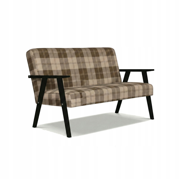 Sofa w stylu PRL retro vintage SOLER Family Meble krata brązowo - beżowa 867396