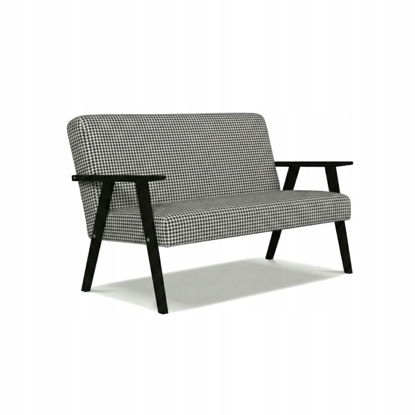 Sofa w stylu PRL retro vintage SOLER Family Meble pepitka czarno biała 867408