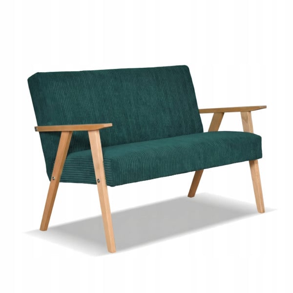 Sofa w stylu PRL retro vintage SOLER Family Meble zielony sztruks Anafi 867397