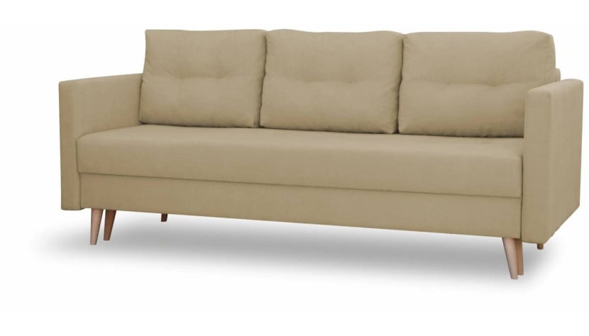 Sofa w stylu skandynawskim z funkcją spania Säffle Beżowa 195516