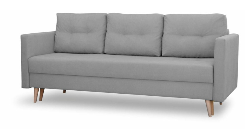 Sofa w stylu skandynawskim z funkcją spania Säffle Szara 195514