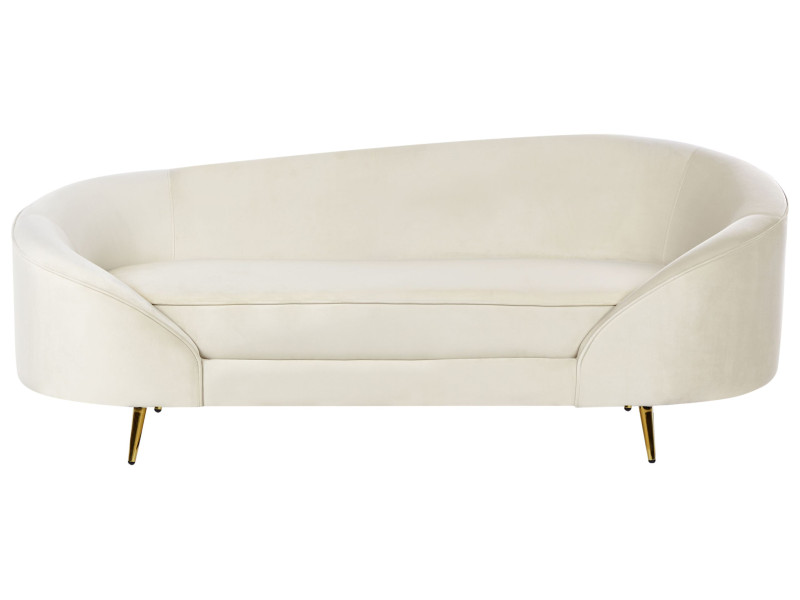 Sofa welurowa w stylu glamour beżowa 597786