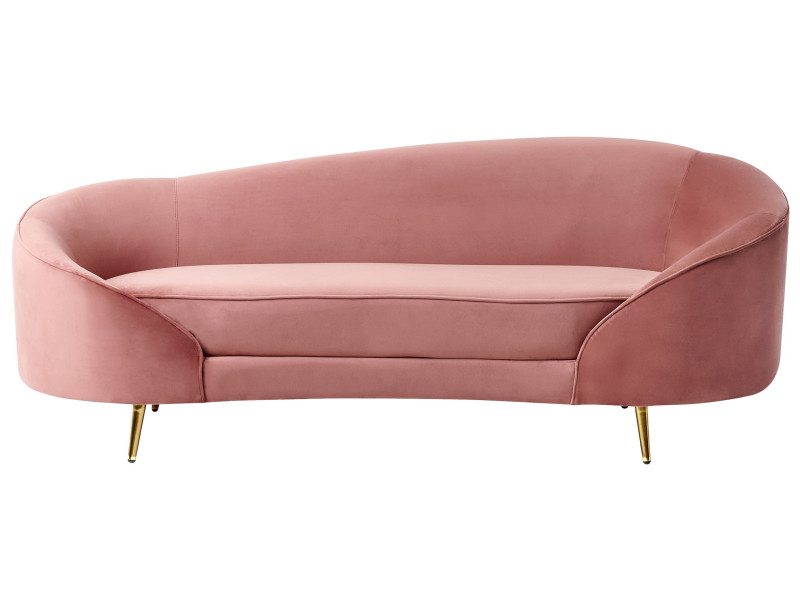 Sofa welurowa w stylu glamour pastelowy róż 716971
