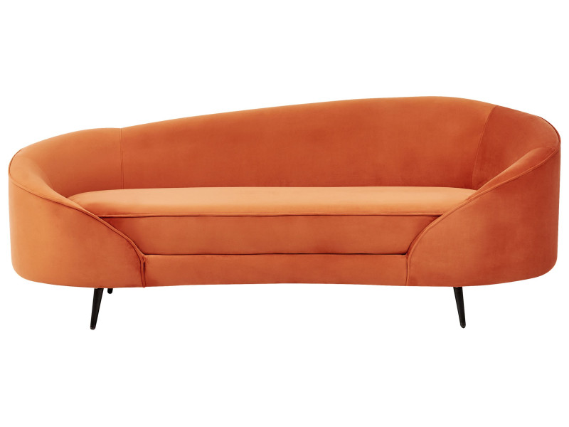 Sofa welurowa w stylu pomarańczowa szmaragdowa 140883