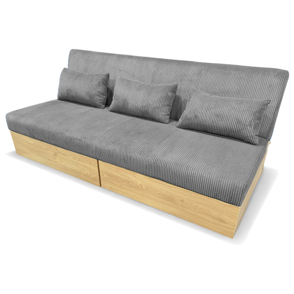 Sofa wypoczynkowa kanapa rozkładana leżanka spania S108 Daisy sztruks szary 863607