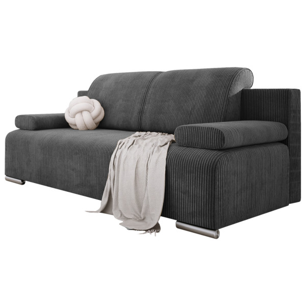 Sofa z automatem rozkładana na sprężynach BONA szara z pojemnikiem 753199